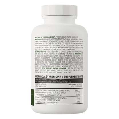 KSM-66 Ashwagandha VEGE 120 Capsules – 200 mg, 5% Withanoliden | OstroVit