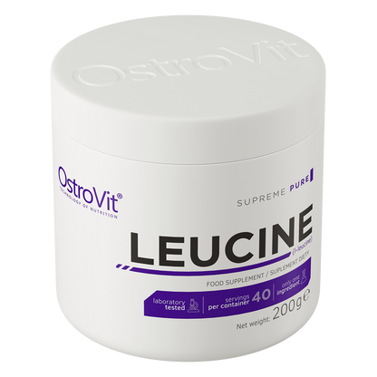Leucine – 200 g poeder, 5 g per portie, Zonder toevoegingen | OstroVit