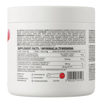 MSM Plus – 300 g poeder, MSM + glucosamine + vitamine C | OstroVit