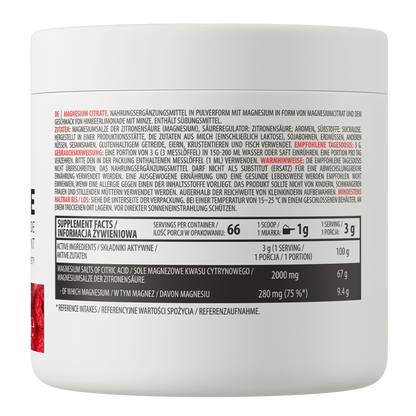 Magnesiumcitraat Poeder Frambozenlimonade 200 g