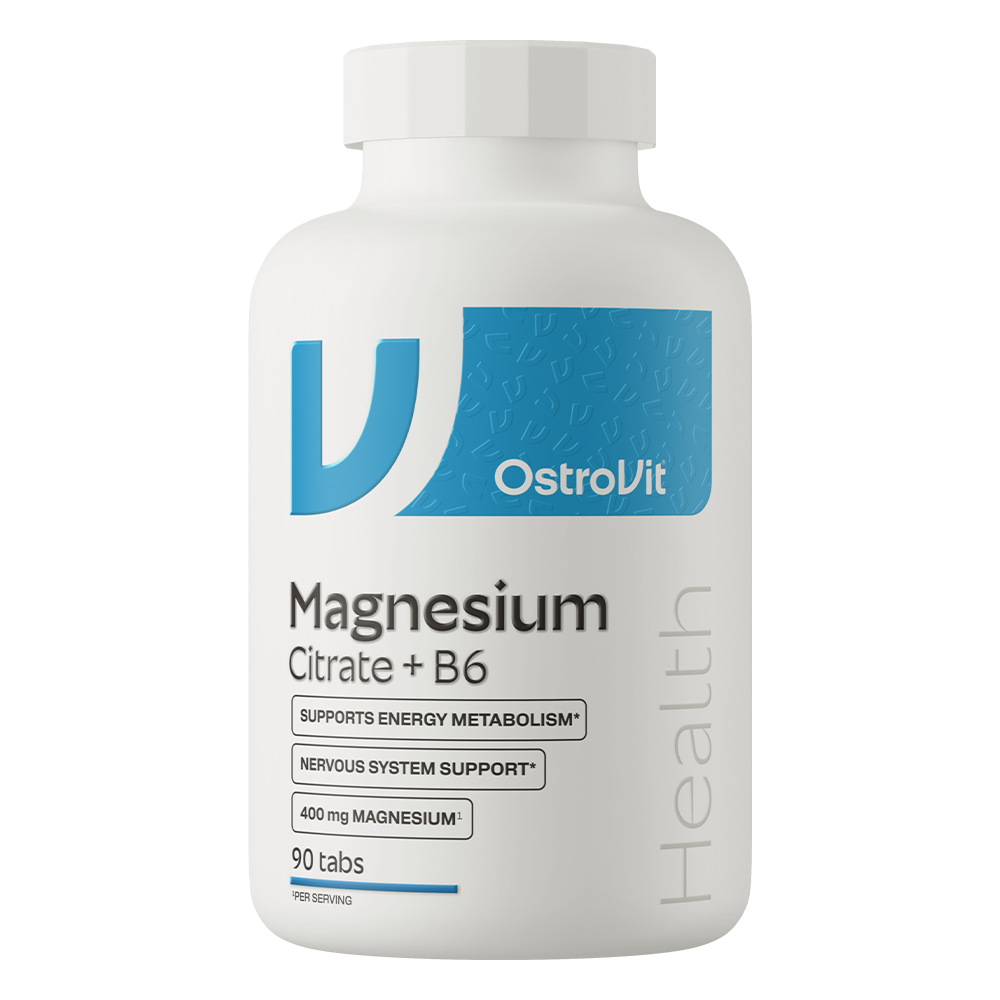 Magnesiumcitrat 400 mg + B6 – 90 tabletter (vegansk) | OstroVit