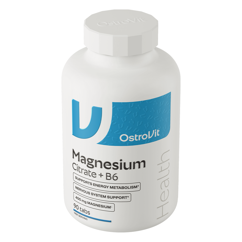 Magnesiumcitrat 400 mg + B6 – 90 tabletter (vegansk) | OstroVit