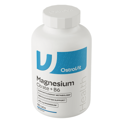 Magnesiumcitrat 400 mg + B6 – 90 tabletter (vegansk) | OstroVit