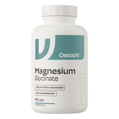 Magnesiumglycinat – 90 vegane Kapseln, 400 mg Magnesium pro Tag | OstroVit