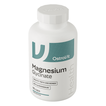 Magnesiumglycinat – 90 vegane Kapseln, 400 mg Magnesium pro Tag | OstroVit