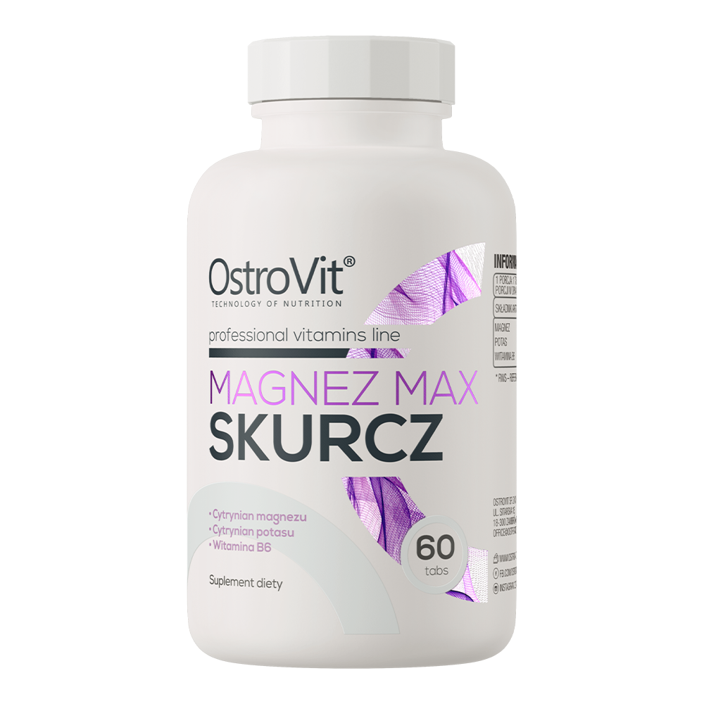Magnesium Max Cramp – 60 tabletten, Magnesium, Kalium & B6 | OstroVit