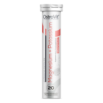 Magnesium + Kalium 20 Bruistabletten – Met Vitamine B6, Pompelmoessmaak | OstroVit