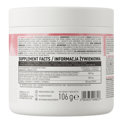 Marine Collagen + MCT Coconut Oil + Vitamine C – 180 capsules | OstroVit