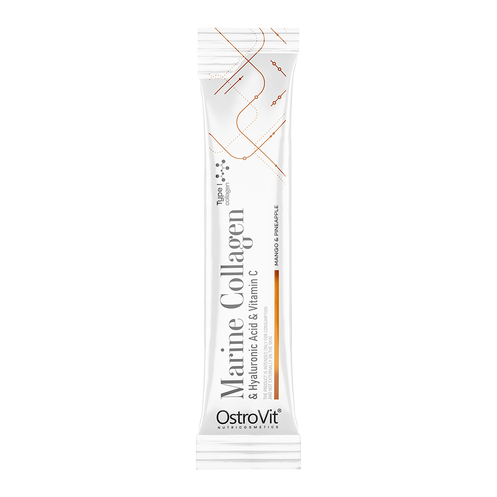 Marine Collagen + Hyaluron + Vit C – 30 sticks, Mango‑ananas | OstroVit