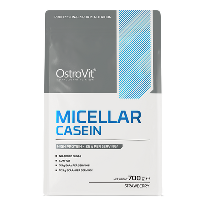 Micellar Casein Aardbei – 700 g, 23 g eiwit per portie | OstroVit