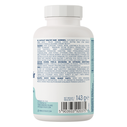NUTRISIE® Healthy Hair Gummies – 60 vegan gummies, Biotine + Zink | OstroVit