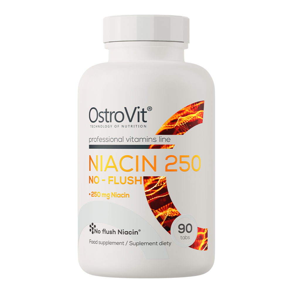 Niacin 250 NO‑FLUSH – 90 tabletten, Vitamine B3 (inositol‑hexanicotinaat) | OstroVit