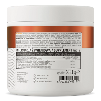 Omega 3 – 180 Weichkapseln, 1000 mg Fischöl, 300 mg EPA+DHA | OstroVit