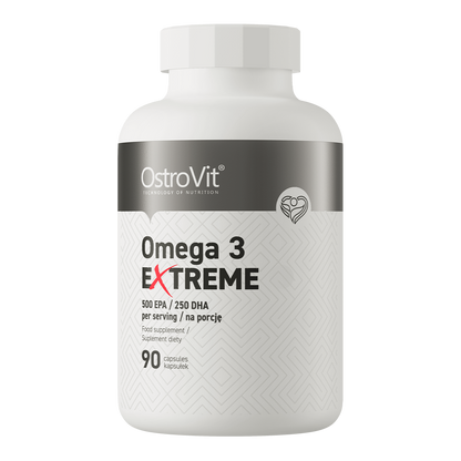 Omega‑3 Extreme – 90 softgels, 1000 mg visolie (EPA 500 mg, DHA 250 mg) | OstroVit