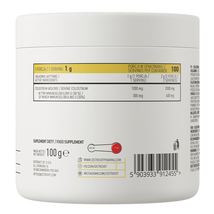 Beef Colostrum – 100 g poeder, 30% IgG, 100 porties | OstroVit Pharma
