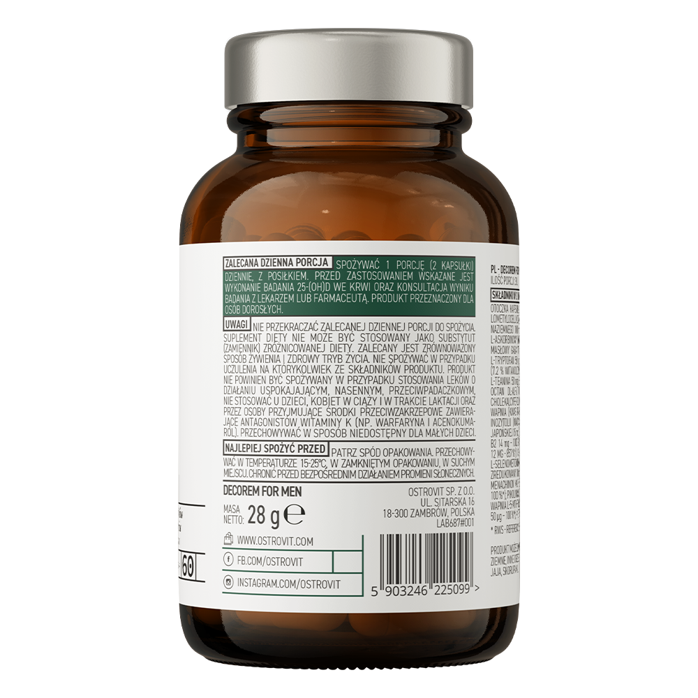 Decorem For Men | 60 capsules | Complex | OstroVit Pharma