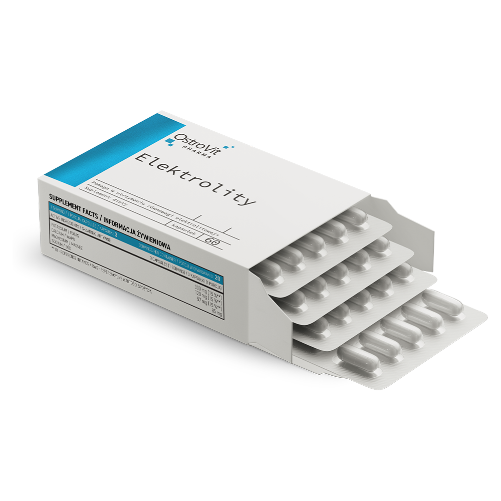 Electrolytes – 60 vegan capsules, K, Ca, Mg & Na | OstroVit Pharma