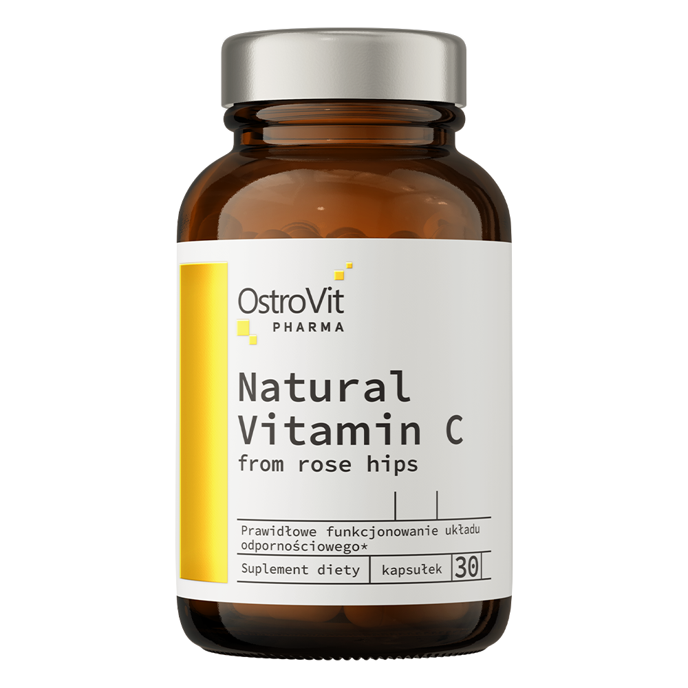 Natural Vitamin C – 30 vegan capsules, Rozenbottel‑extract | OstroVit Pharma