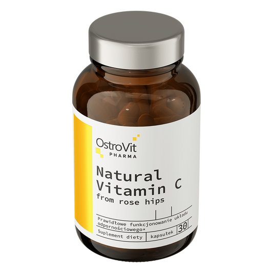 Natural Vitamin C – 30 vegan capsules, Rozenbottel‑extract | OstroVit Pharma