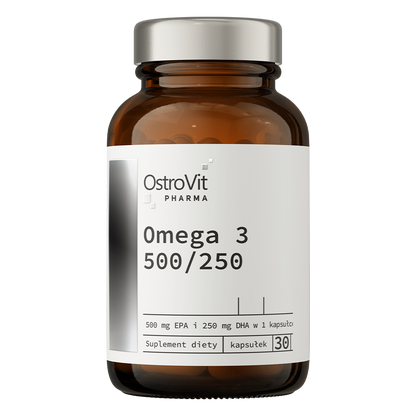 Omega 3 500/250 – 30 softgels, 500 mg EPA + 250 mg DHA | OstroVit Pharma