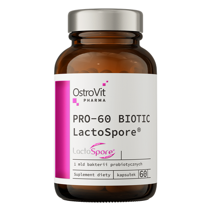 PRO‑60 BIOTIC LactoSpore® – 60 vegan capsules, Bacillus coagulans MTCC 5856 + inuline | OstroVit Pharma