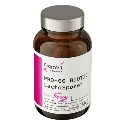 PRO‑60 BIOTIC LactoSpore® – 60 vegan capsules, Bacillus coagulans MTCC 5856 + inuline | OstroVit Pharma