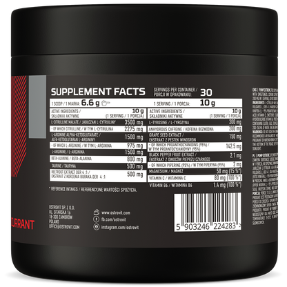 Pump Extreme – Zwarte bes, Pre‑workout 13 ingrediënten, 200 mg cafeïne | OstroVit