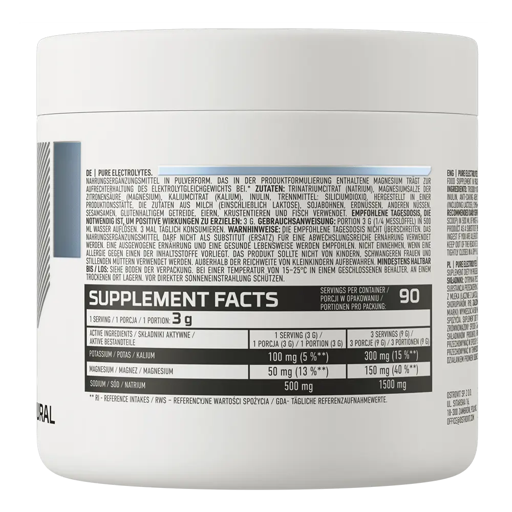 Pure Electrolytes 270 g – Kalium, Magnesium & Natrium Poeder, 90 Porties | OstroVit