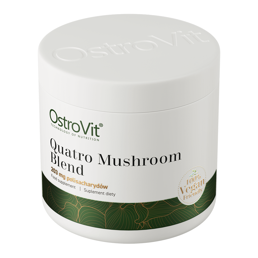 Quatro Mushroom Blend VEGE – 100 g poeder, 4‑in‑1 extracten | OstroVit