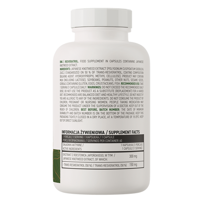 Resveratrol VEGE – 60 vegan capsules, 300 mg extract (50%) | OstroVit