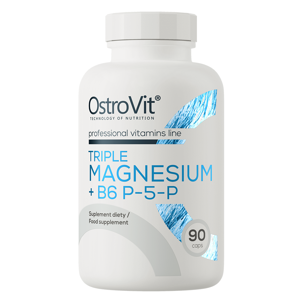 Triple Magnesium + B6 P‑5‑P – 90 capsules, 375 mg Mg + 4,2 mg B6 | OstroVit