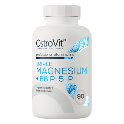 Triple Magnesium + B6 P‑5‑P – 90 capsules, 375 mg Mg + 4,2 mg B6 | OstroVit