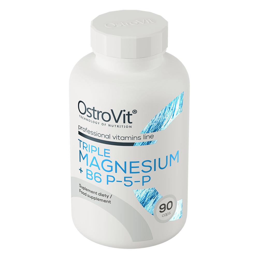 Triple Magnesium + B6 P‑5‑P – 90 capsules, 375 mg Mg + 4,2 mg B6 | OstroVit