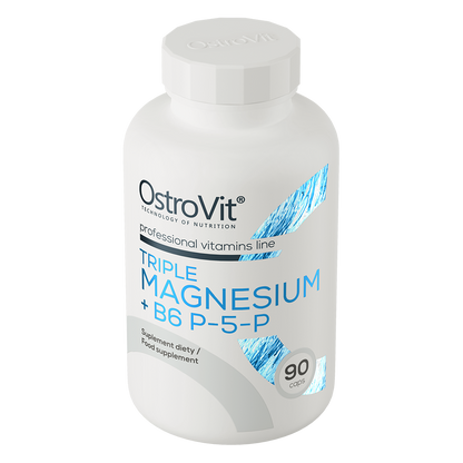 Triple Magnesium + B6 P‑5‑P – 90 capsules, 375 mg Mg + 4,2 mg B6 | OstroVit