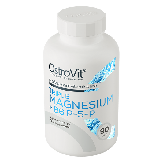Triple Magnesium + B6 P‑5‑P – 90 capsules, 375 mg Mg + 4,2 mg B6 | OstroVit