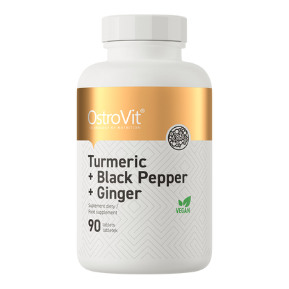 Turmeric + Black Pepper + Ginger – 90 vegan tabletten | OstroVit