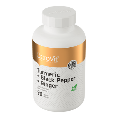Turmeric + Black Pepper + Ginger – 90 vegan tabletten | OstroVit
