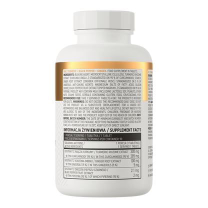 Turmeric + Black Pepper + Ginger – 90 vegan tabletten | OstroVit
