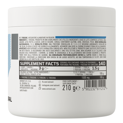 Tyrosine – 210 g poeder, 1 500 mg per portie | OstroVit