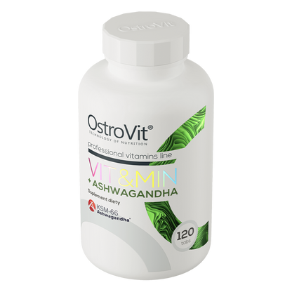 Vit&Min + Ashwagandha – 120 tabletten, Multivitaminen + KSM‑66® | OstroVit