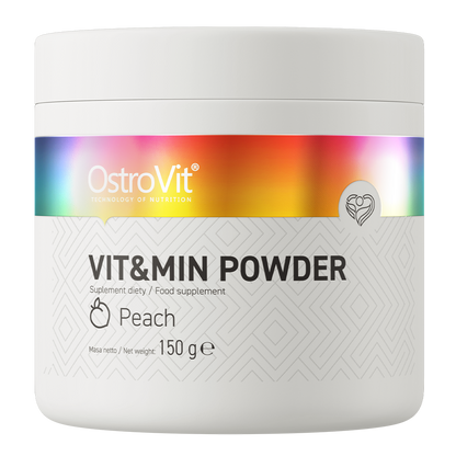 OstroVit VIT&MIN Poeder 150 g Perzik – 20 Vitamines & Mineralen | 30 Porties