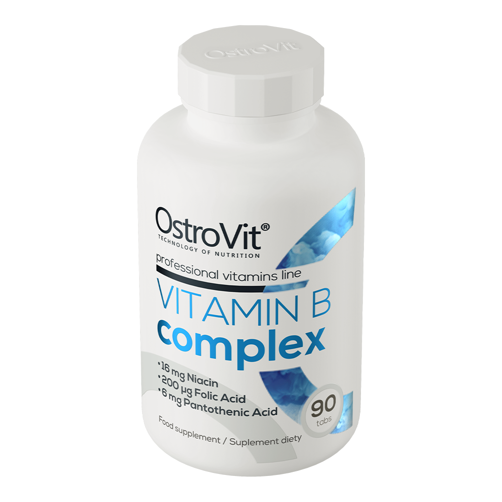 Vitamin B Complex – 90 tabletten, 100% RI B1‑B12 + C & E | OstroVit