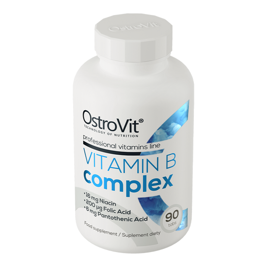 Vitamin B Complex – 90 tabletten, 100% RI B1‑B12 + C & E | OstroVit