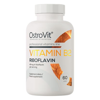 Vitamin B2 Riboflavin – 60 veganske kapsler, 40 mg pr. kapsel | OstroVit