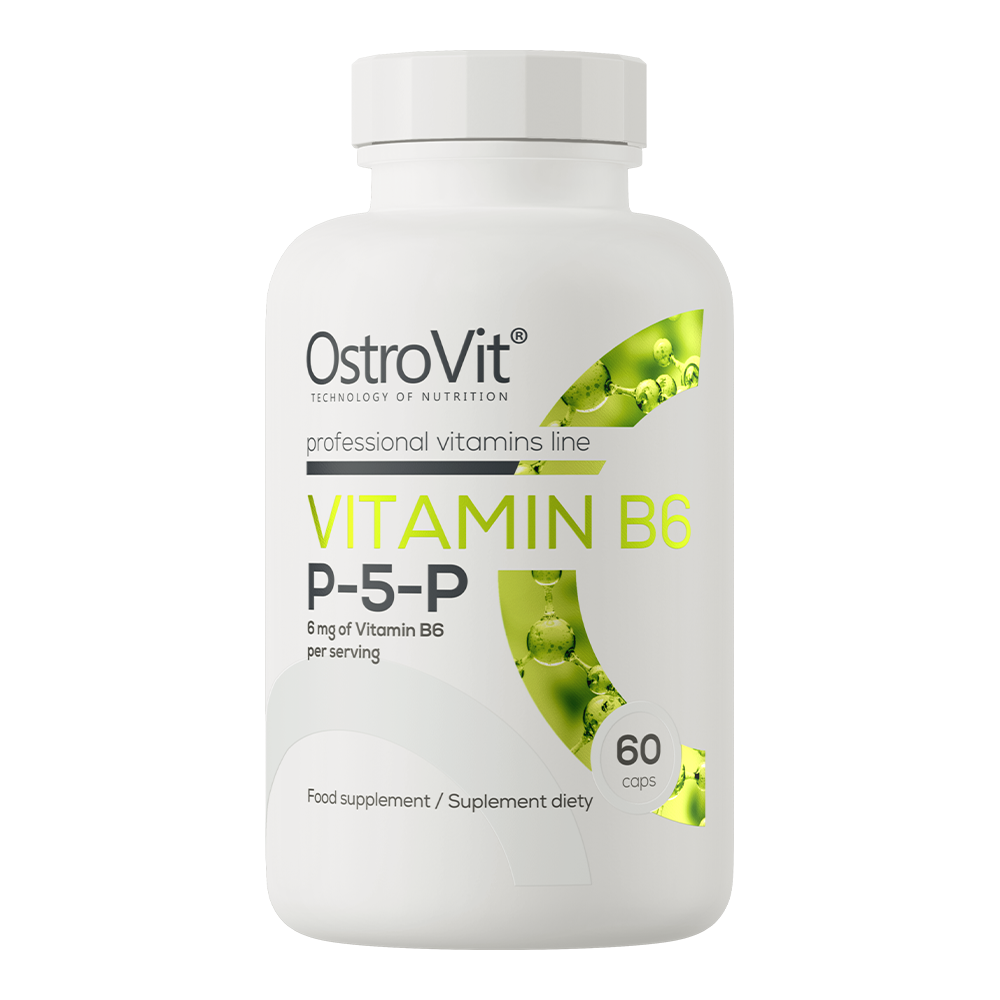 Vitamin B6 P‑5‑P – 60 vegan capsules, 6 mg per dag | OstroVit