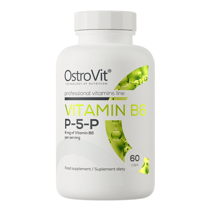 Vitamin B6 P-5-P – 60 veganske kapsler, 6 mg pr. dag | OstroVit