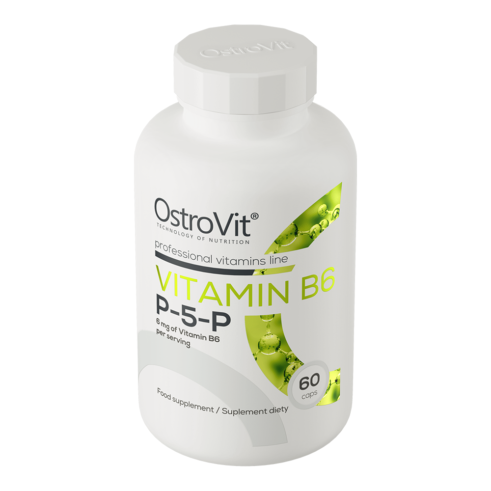 Vitamin B6 P‑5‑P – 60 vegan capsules, 6 mg per dag | OstroVit
