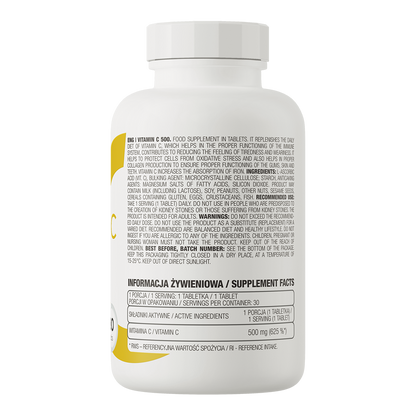 Vitamin C 500 mg – 30 tabletten, 1 per dag | OstroVit