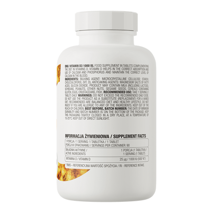 Vitamin D3 1000 IU – 90 tabletten, 25 µg per dag | OstroVit