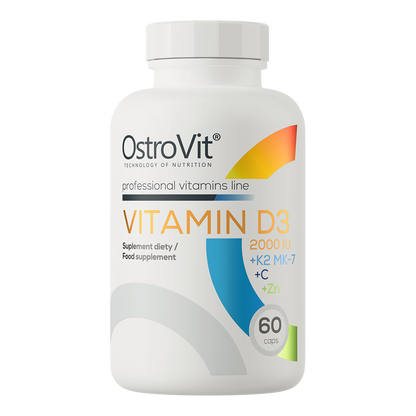 Multivitamine D3 2000 IU + K2 MK‑7 + C + Zn – 60 capsules, 4‑in‑1 | OstroVit